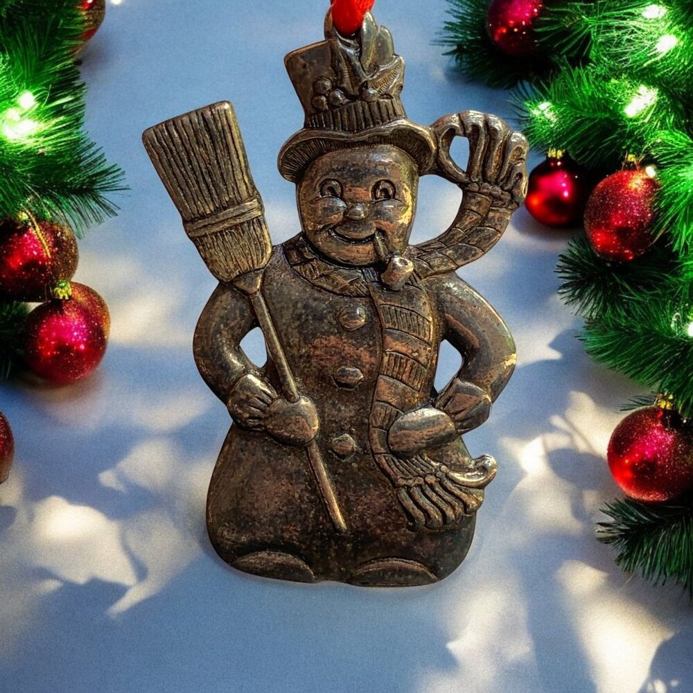 Snowman Gorham Christmas Tree Ornament - Silver Plated - 1984
